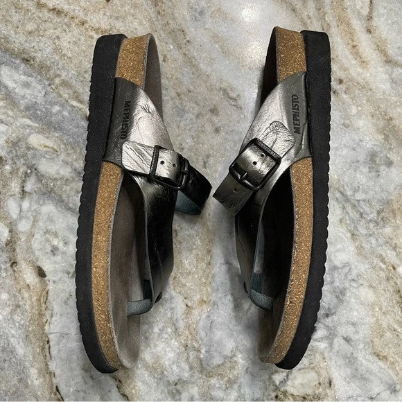 MEPHISTO Silver Helen Leather Comfort Sandals EU 38 - Picture 14 of 14